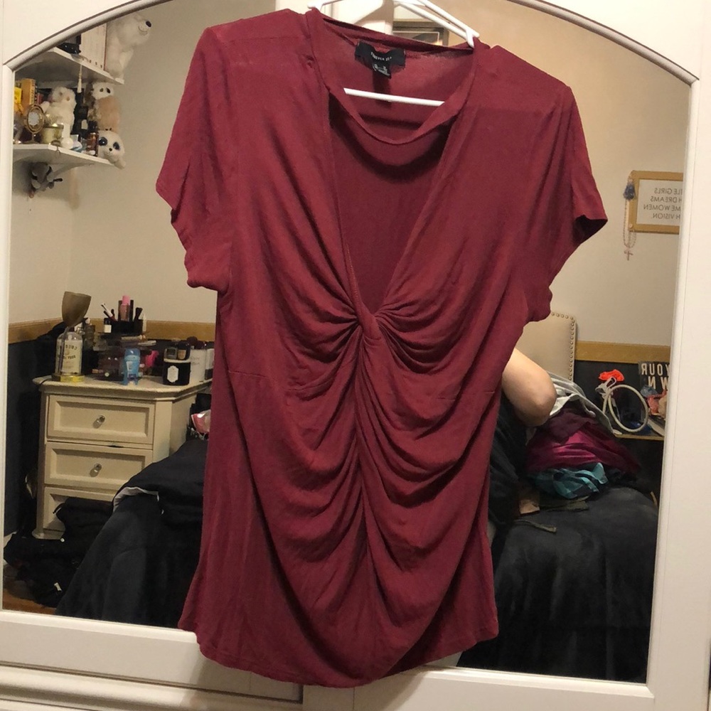 Rust Colored shirt with peek a boo